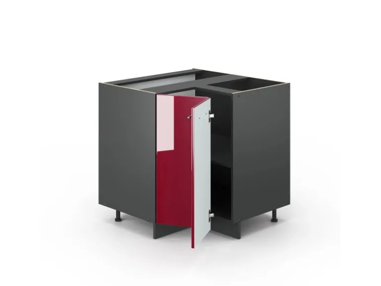 Vicco Eckunterschrank Fame-Line Bordeaux Hochglanz/Anthrazit 81 cm AP Anthrazit