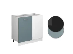 Vicco Eckunterschrank R-Line Küchen Eckschrank Blau-Grau/Weiß 86 cm ohne Arbeitsplatte