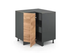 Vicco Eckunterschrank R-Line Goldkraft Eiche/Anthrazit 76 cm ohne Arbeitsplatte