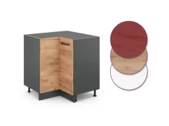 Vicco Eckunterschrank R-Line Goldkraft Eiche/Anthrazit 76 cm ohne Arbeitsplatte