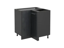 Vicco Eckunterschrank R-Line Schwarz Beton/Anthrazit 76 cm ohne Arbeitsplatte