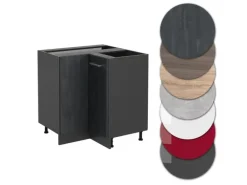 Vicco Eckunterschrank R-Line Schwarz Beton/Anthrazit 76 cm ohne Arbeitsplatte