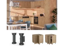 Vicco Eckunterschrank R-Line Artisan-Eiche/Goldkraft Eiche 76 cm ohne Arbeitsplatte