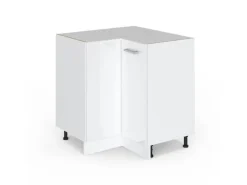 Vicco Eckunterschrank R-Line Weiß Hochglanz/Weiß 76 cm ohne Arbeitsplatte