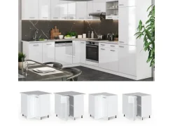 Vicco Eckunterschrank R-Line Weiß Hochglanz/Weiß 76 cm ohne Arbeitsplatte