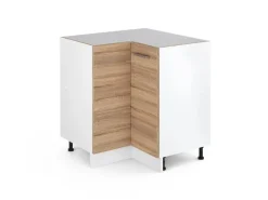 Vicco Eckunterschrank R-Line Küchen Eckschrank Sonoma/Weiß 76 cm ohne Arbeitsplatte