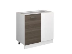 Vicco Eckunterschrank R-Line Küchen Eckschrank Grau/Weiß 86 cm ohne Arbeitsplatte