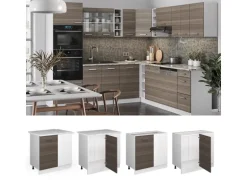 Vicco Eckunterschrank R-Line Küchen Eckschrank Grau/Weiß 86 cm ohne Arbeitsplatte