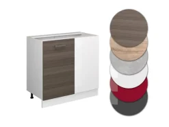 Vicco Eckunterschrank R-Line Küchen Eckschrank Grau/Weiß 86 cm ohne Arbeitsplatte