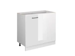 Vicco Eckunterschrank R-Line Weiß Hochglanz/Weiß 86 cm ohne Arbeitsplatte