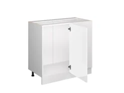 Vicco Eckunterschrank R-Line Weiß Hochglanz/Weiß 86 cm ohne Arbeitsplatte