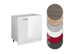 Vicco Eckunterschrank R-Line Weiß Hochglanz/Weiß 86 cm ohne Arbeitsplatte