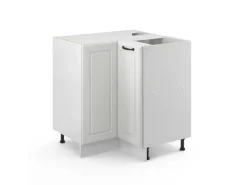 Vicco Eckunterschrank R-Line Weiß Landhaus/Weiß 76 cm ohne Arbeitsplatte