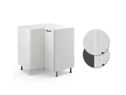 Vicco Eckunterschrank R-Line Weiß Landhaus/Weiß 76 cm ohne Arbeitsplatte