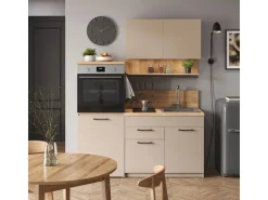 Vicco Egbert SingleKüche Greige 160 cm mit Ausziehbarem TischEgbert ohne E-Geräte