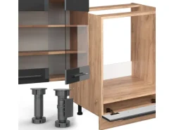 Vicco Fame-Line Eckküche Anthrazit Hochglanz/Goldkraft Eiche 347 x 257 cm AP Eiche ohne E-Geräte