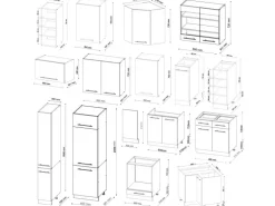 Vicco Fame-Line Eckküche Anthrazit Hochglanz/Goldkraft Eiche 347 x 257 cm AP Marmor ohne E-Geräte
