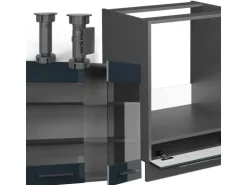 Vicco Fame-Line Eckküche Dunkelblau Hochglanz/Anthrazit 227 x 287 cm AP Anthrazit ohne E-Geräte