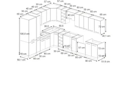 Vicco Fame-Line Eckküche Eiche Paneel/Anthrazit 347 x 257 cm ohne Arbeitsplatte ohne E-Geräte