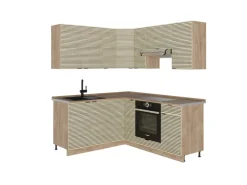 Vicco Fame-Line Eckküche Eiche Paneel/Goldkraft Eiche 160 x 190 cm AP Eiche ohne E-Geräte