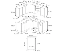Vicco Fame-Line Eckküche Eiche Paneel/Goldkraft Eiche 160 x 190 cm AP Eiche ohne E-Geräte