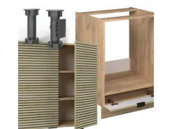 Vicco Fame-Line Eckküche Eiche Paneel/Goldkraft Eiche 160 x 190 cm AP Eiche ohne E-Geräte