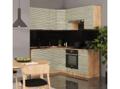 Vicco Fame-Line Eckküche Eiche Paneel/Goldkraft Eiche 160 x 190 cm AP Anthrazit ohne E-Geräte