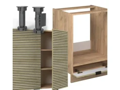 Vicco Fame-Line Eckküche Eiche Paneel/Goldkraft Eiche 160 x 190 cm AP Anthrazit ohne E-Geräte