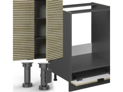 Vicco Fame-Line Eckküche Eiche Paneel/Anthrazit 347 x 257 cm AP Anthrazit ohne E-Geräte