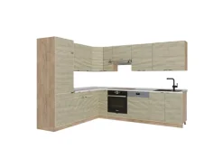 Vicco Fame-Line Eckküche Eiche Paneel/Goldkraft Eiche 227 x 60 cm ohne Arbeitsplatte ohne E-Geräte