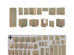 Vicco Fame-Line Eckküche Eiche Paneel/Goldkraft Eiche 227 x 60 cm ohne Arbeitsplatte ohne E-Geräte