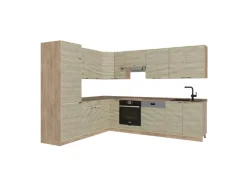 Vicco Fame-Line Eckküche Eiche Paneel/Goldkraft Eiche 227 x 287 cm AP Eiche ohne E-Geräte