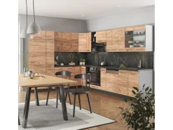 Vicco Fame-Line Eckküche Goldkraft Eiche/Anthrazit 347 x 257 cm AP Anthrazit ohne E-Geräte