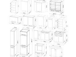 Vicco Fame-Line Eckküche Goldkraft Eiche/Anthrazit 347 x 257 cm ohne Arbeitsplatte ohne E-Geräte