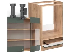 Vicco Fame-Line Eckküche Grün-Gold Landhaus/Goldkraft Eiche 227 x 287 cm AP Marmor ohne E-Geräte