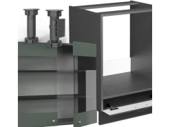 Vicco Fame-Line Eckküche Grün-Gold Landhaus/Anthrazit 227 x 287 cm AP Marmor ohne E-Geräte