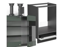 Vicco Fame-Line Eckküche Grün-Gold Landhaus/Anthrazit 160 x 60 cm ohne Arbeitsplatte ohne E-Geräte