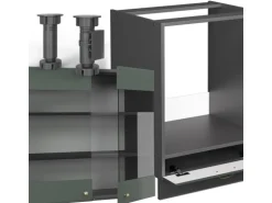 Vicco Fame-Line Eckküche Grün-Gold Landhaus/Anthrazit 227 x 60 cm ohne Arbeitsplatte ohne E-Geräte