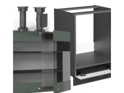 Vicco Fame-Line Eckküche Grün-Gold Landhaus/Anthrazit 160 x 190 cm AP Eiche ohne E-Geräte