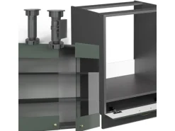 Vicco Fame-Line Eckküche Grün-Gold Landhaus/Anthrazit 227 x 287 cm AP Anthrazit ohne E-Geräte