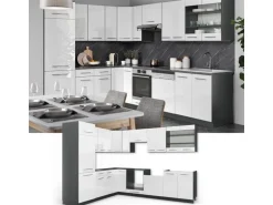 Vicco Fame-Line Eckküche Weiß Hochglanz/Anthrazit 227 x 287 cm AP Anthrazit ohne E-Geräte
