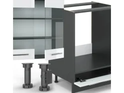 Vicco Fame-Line Eckküche Weiß Hochglanz/Anthrazit 347 x 257 cm AP Eiche ohne E-Geräte