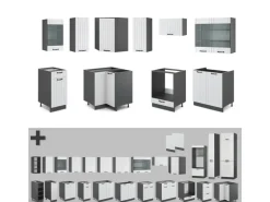 Vicco Fame-Line Eckküche Weiß Landhaus/Anthrazit 160 x 60 cm ohne Arbeitsplatte ohne E-Geräte