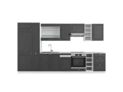 Vicco Fame-Line Küchenschränke Anthrazit-Gold/Weiß 355 cm ohne Arbeitsplatte ohne E-Geräte