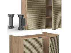 Vicco Fame-Line Küchenzeile Eiche Paneel/Goldkraft Eiche 200 cm AP Eiche ohne E-Geräte