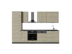 Vicco Fame-Line Küchenzeile Eiche Paneel/Anthrazit 300 cm AP Anthrazit ohne E-Geräte