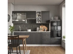 Vicco Fame-Line Küchenzeile Anthrazit Landhaus/Weiß 280 cm ohne Arbeitsplatte ohne E-Geräte