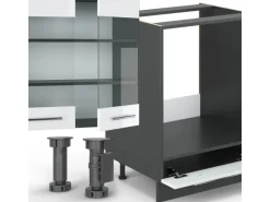 Vicco Fame-Line Küchenzeile Weiß Hochglanz/Anthrazit 355 cm ohne Arbeitsplatte ohne E-Geräte