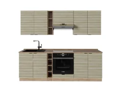 Vicco Fame-Line Küchenzeile Eiche Paneel/Goldkraft Eiche 235 cm AP Eiche ohne E-Geräte