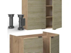 Vicco Fame-Line Küchenzeile Eiche Paneel/Goldkraft Eiche 235 cm AP Eiche ohne E-Geräte